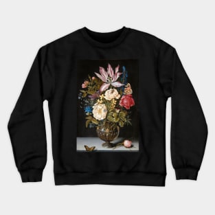 Still-Life with Flowers by  Ambrosius Bosschaert the Elder Crewneck Sweatshirt